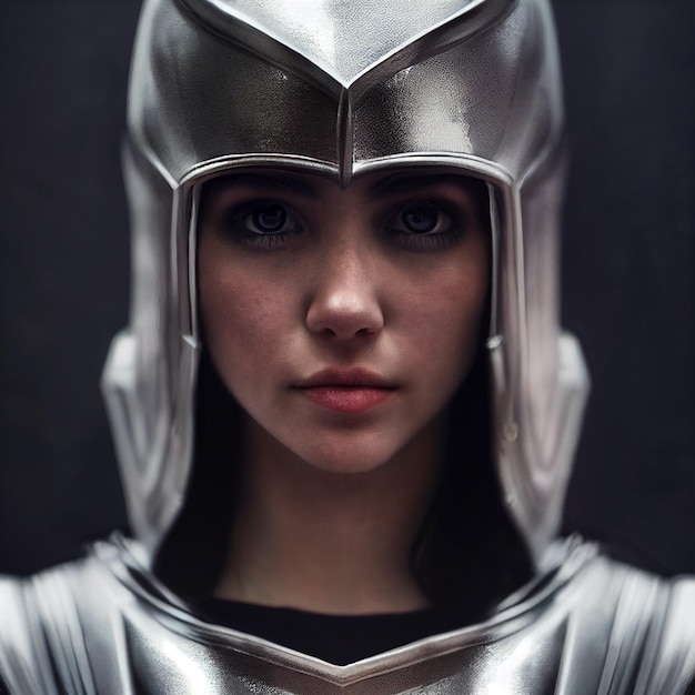 Portret kobiety średniowiecznego żołnierza