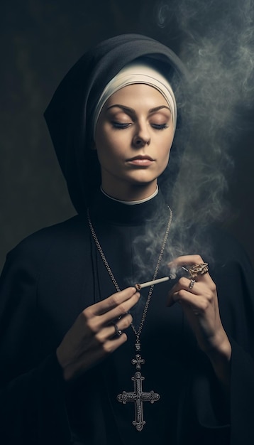 Zdjęcie portret kobiety w czerni