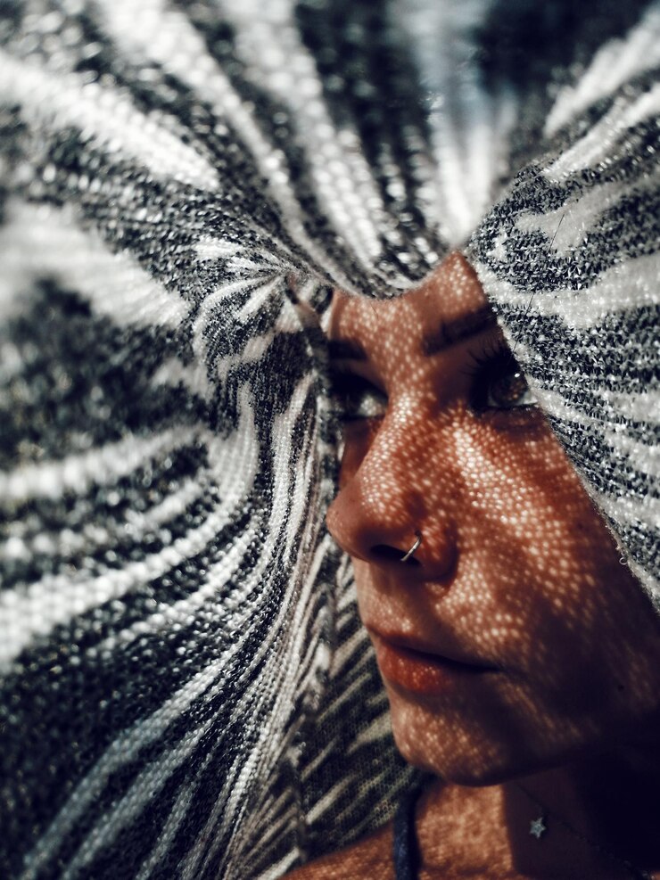 Zdjęcie portret kobiety z bliska