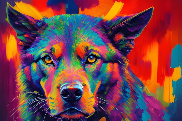 Portret kolorowej ilustracji psa