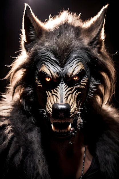 Portret koncepcji Halloween wilkołaka