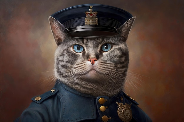 Portret kota jako generatywna ai policjanta