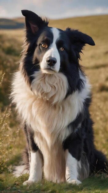 Portret kota tabby i owczarka border collie