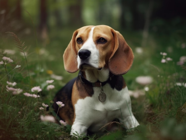 Portret ładny pies rasy beagle