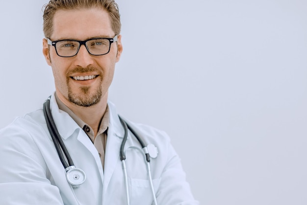 Portret lekarza specjalisty ze stetoskopem