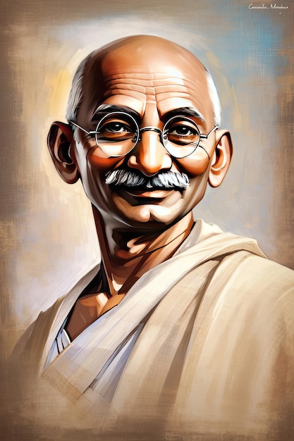 portret Mahatmy Gandhiego