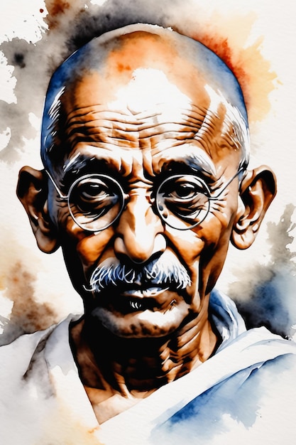 Zdjęcie portret mahatmy gandhiego