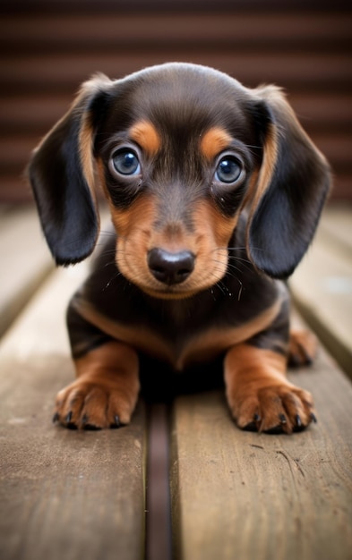 Portret małego szczeniaka dachshunda