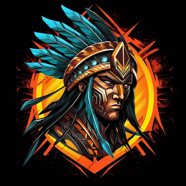 Portret męskiego wojownika Azteków