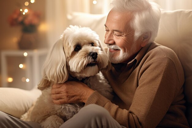 Portret mężczyzny i kobiety uściskających słodkiego Shih Tzu.