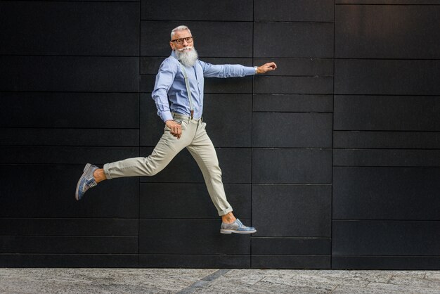 Portret Mężczyzny Starszy Hipster