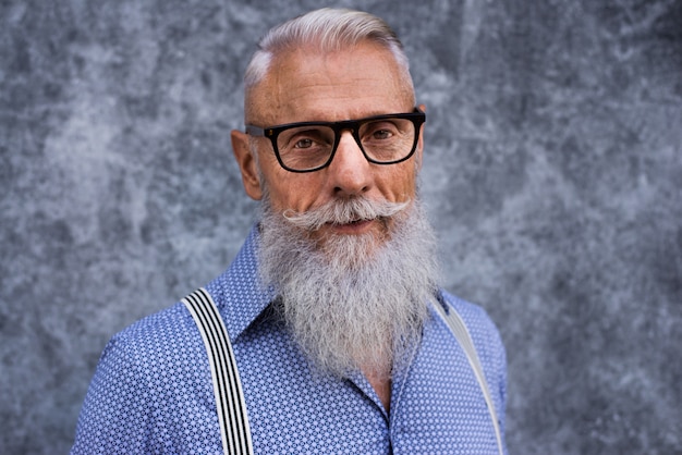 Portret mężczyzny starszy hipster