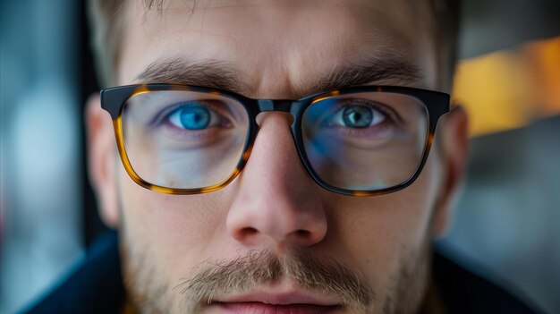 Zdjęcie portret mężczyzny w okularach