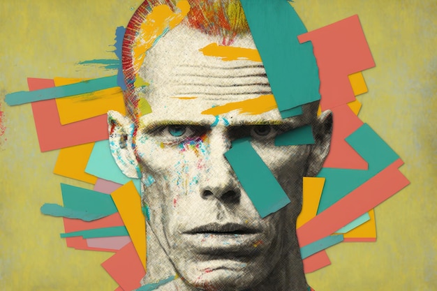 Portret mężczyzny w stylu postimpresjonizmu Piękny obraz ilustracyjny Generative AI