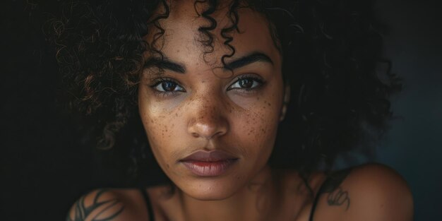 Portret młodej afroamerykańskiej kobiety