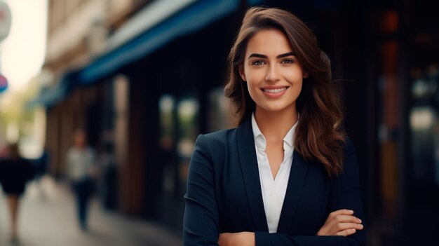 portret młodej bizneswoman w mieście