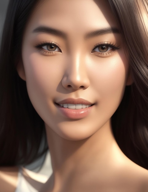 Portret młodej, pięknej Azjatki.