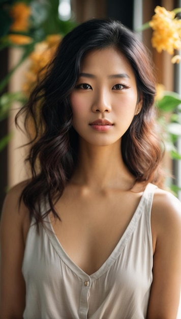 Portret młodej pięknej Chińskiej kobiety