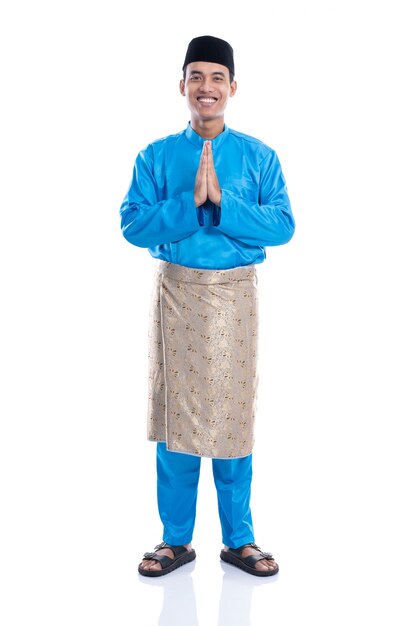 Portret muzułmanina z baju koko hari raya