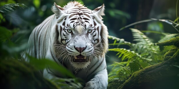 Portret naturalnego siedliska białego tygrysa