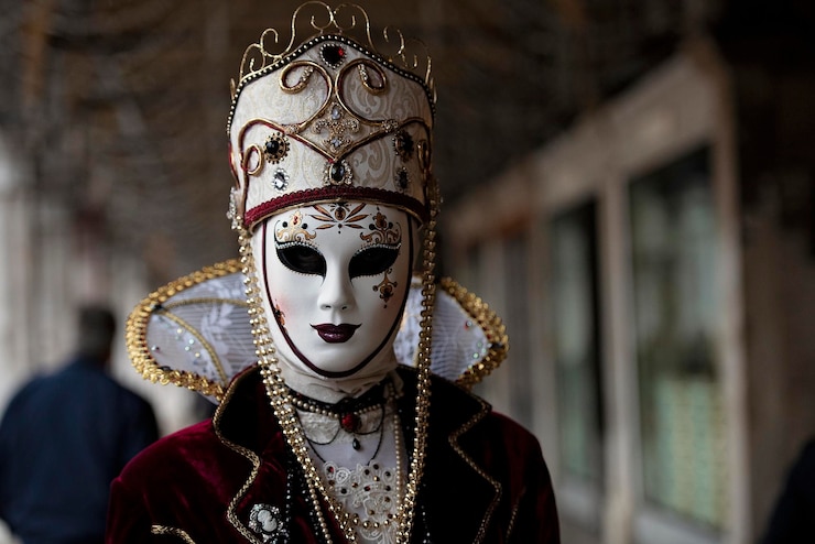Zdjęcie portret osoby noszącej maskę