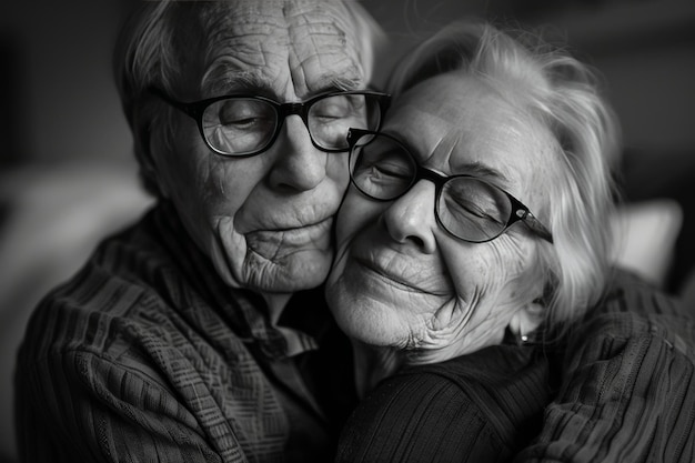 Portret pary starszych ludzi, mężczyzny i kobiety