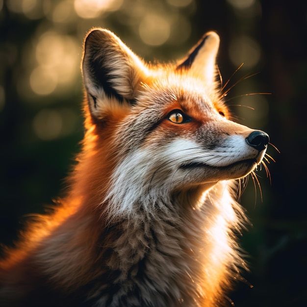 Portret pięknego rudego lisa