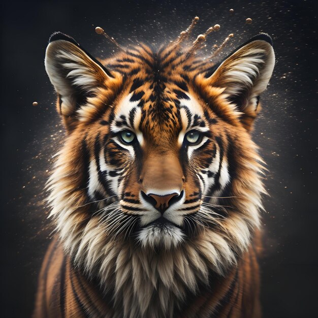 Portret pięknego tygrysa Portret tygrysa generatywnego ai