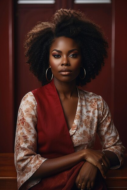 portret pięknej czarnej kobiety