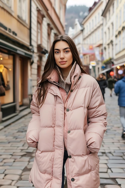 Portret pięknej kobiety na ulicy