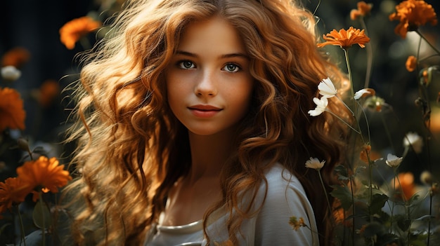 portret pięknej młodej kobiety na tle pola