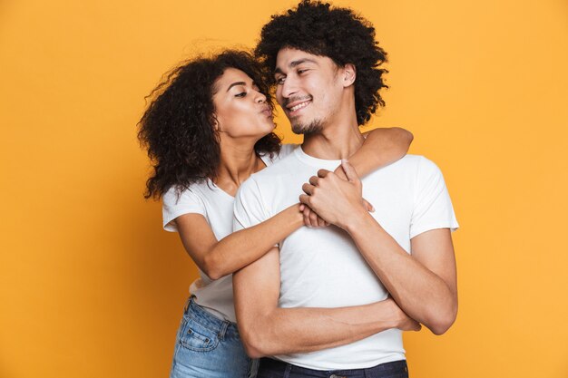 Portret Pięknej Młodej Pary Afro American