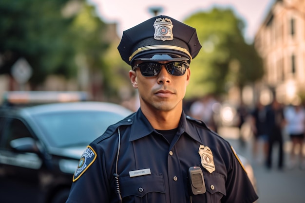 Portret policjanta w mundurze