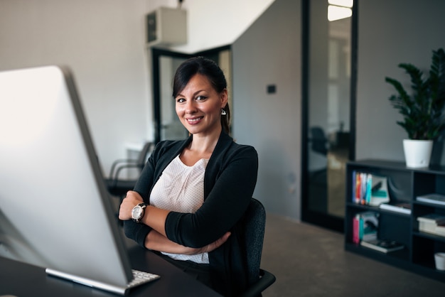 Portret Pomyślny Bizneswoman.