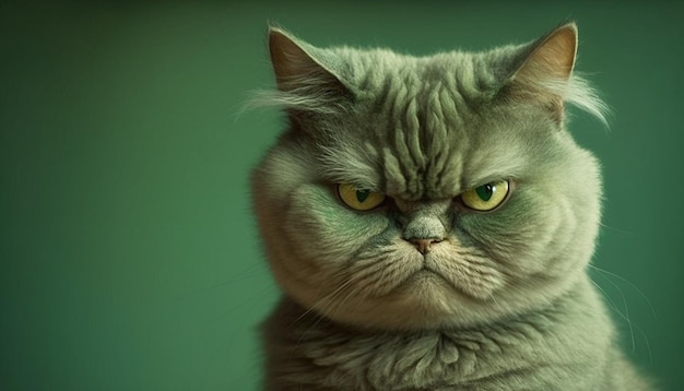 Portret ponurego kota w zbliżeniu Generatywny ilustrator sztucznej inteligencji