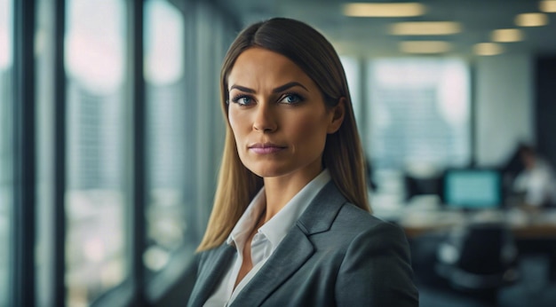 Portret profesjonalnej bizneswoman w biurze Portret bizneswoman dziewczyny biurowej twarz