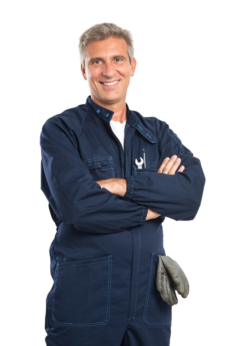 Portret Przekonany Dojrzały Mechanik