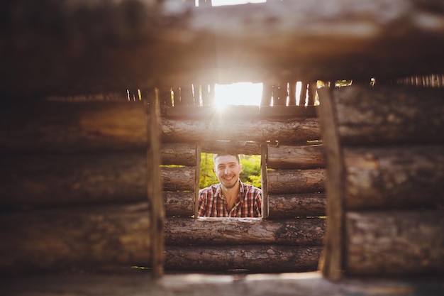 Portret przystojny mężczyzna