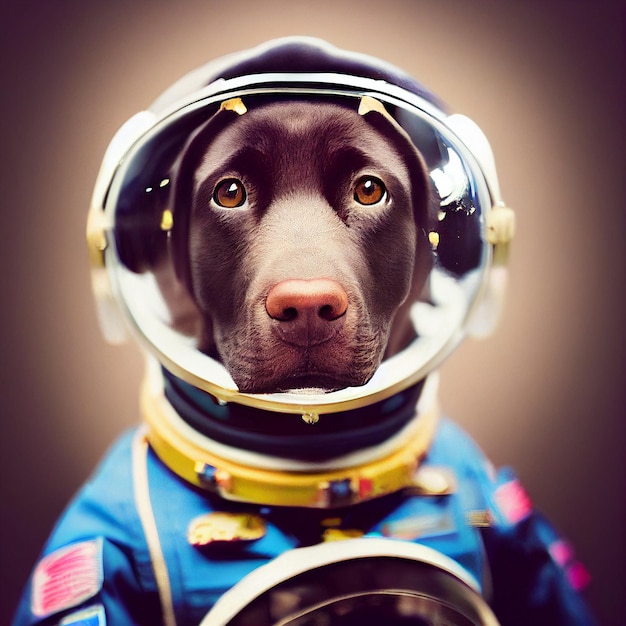 Portret psa astronauty z jednolitego skafandra kosmicznego ilustracja renderowania 3d