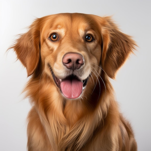 Portret psa Golden Retriever w wysokim oświetleniu