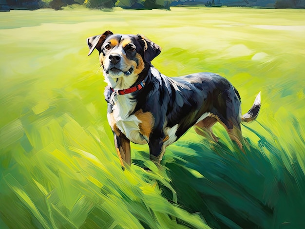 Portret psa Obraz olejowy sztuki nowoczesnej
