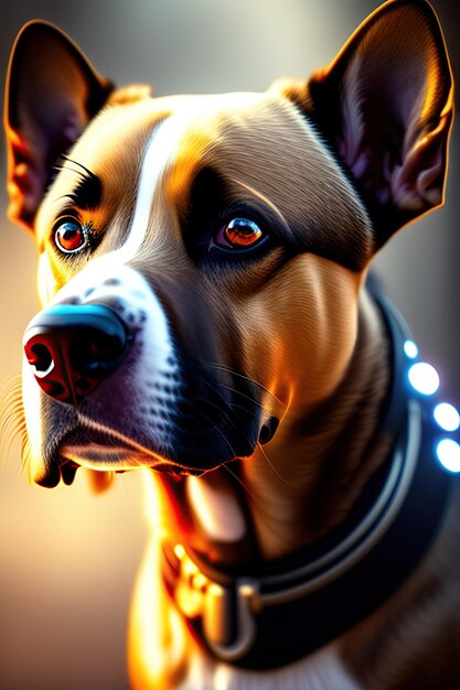 Portret psa-robota Pies cyborga