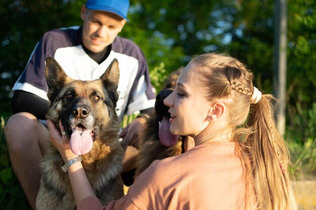 Zdjęcie portret psa z psami