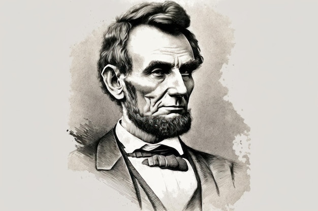 Portret ręcznie rysowane tła stylu vintage Abrahama Lincolna