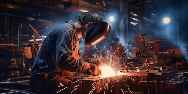 Portret robotnika metalowego