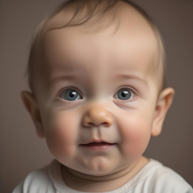 Portret ślicznego małego dziecka patrzącego w kamerę