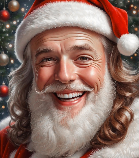 Portret śmiejącego się Świętego Mikołaja