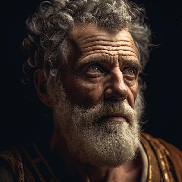 Portret starca z białą brodą