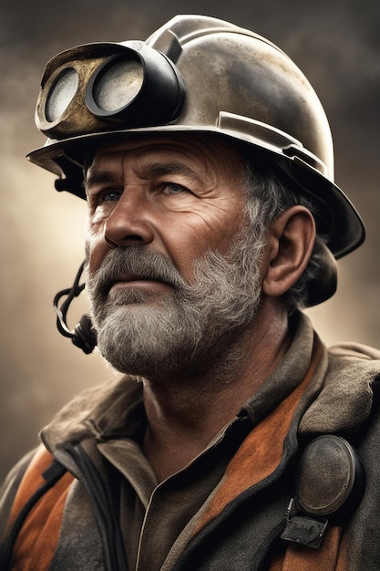Portret starego górnika