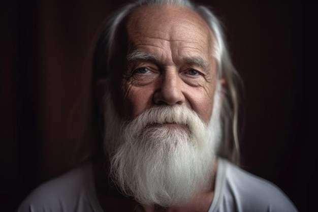 Portret starszego mężczyzny gotowego do uprawiania jogi stworzony za pomocą generatywnej ai